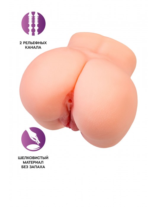 Реалистичный мастурбатор в форме попки с двумя любовными входами - No Name - в Евпатории купить с доставкой
