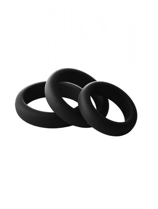 Набор из 3 черных эрекционных колец Smooth Silicone Cockring Pack - Dream Toys - в Евпатории купить с доставкой