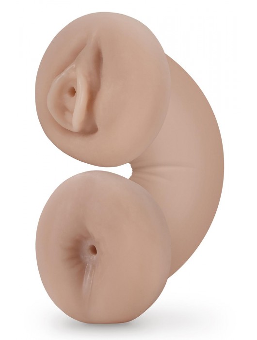 Телесный люминесцентный двусторонний мастурбатор Tasha - Blush Novelties - в Евпатории купить с доставкой