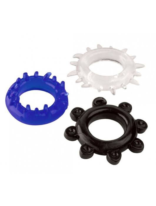 Набор из 3 эрекционных колец разного цвета и рельефа - Boys of Toys - в Евпатории купить с доставкой