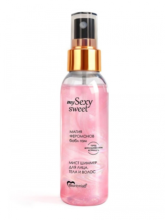 Мист для лица, тела и волос Sexy Sweet с ароматом бабл-гам, шиммером и феромонами - 95 мл. -  - Магазин феромонов в Евпатории
