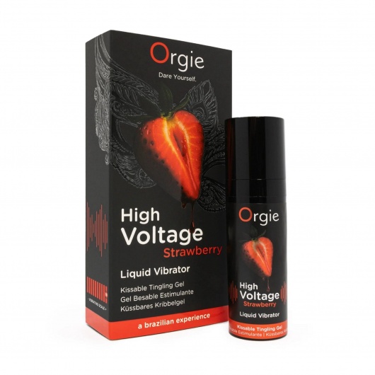 Жидкий вибратор Orgie High Voltage Strawberry - 15 мл. - ORGIE - купить с доставкой в Евпатории