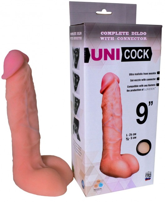 Фаллическая насадка Харнесс UNICOCK 9  - 24 см. - LOVETOY (А-Полимер) - купить с доставкой в Евпатории