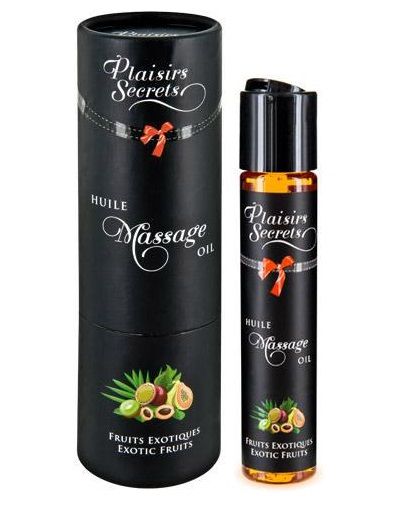 Массажное масло с ароматом экзотических фруктов Huile de Massage Gourmande Fruits Exotiques - 59 мл. - Plaisir Secret - купить с доставкой в Евпатории