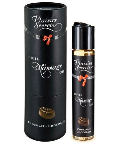 Массажное масло с ароматом шоколада Huile de Massage Gourmande Chocolat - 59 мл. - Plaisir Secret - купить с доставкой в Евпатории