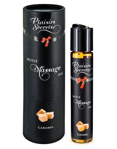 Массажное масло с ароматом карамели Huile de Massage Gourmande Caramel - 59 мл. - Plaisir Secret - купить с доставкой в Евпатории
