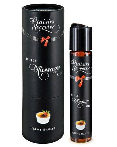 Массажное масло с ароматом крем брюле Huile de Massage Gourmande Creme Brulée - 59 мл. - Plaisir Secret - купить с доставкой в Евпатории