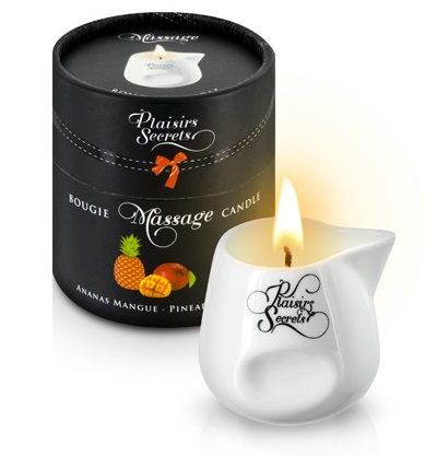 Массажная свеча с ароматом манго и ананаса Bougie de Massage Ananas Mangue - 80 мл. - Plaisir Secret - купить с доставкой в Евпатории