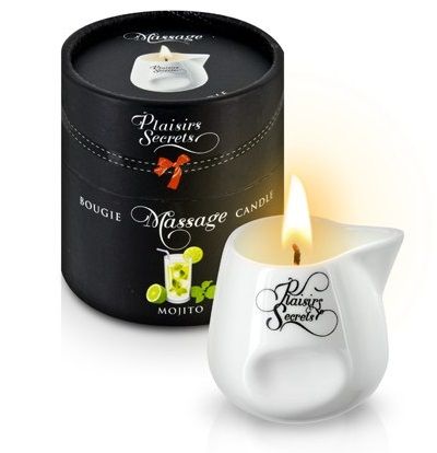 Массажная свеча с ароматом мохито Bougie de Massage Mojito - 80 мл. - Plaisir Secret - купить с доставкой в Евпатории