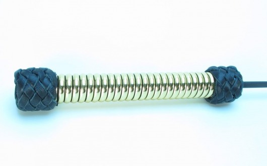 Чёрный королевский стек с золотистой рукоятью - 76 см. - БДСМ Арсенал - купить с доставкой в Евпатории