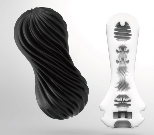 Мастурбатор FLEX Rocky Black с плотным рельефом - Tenga - в Евпатории купить с доставкой