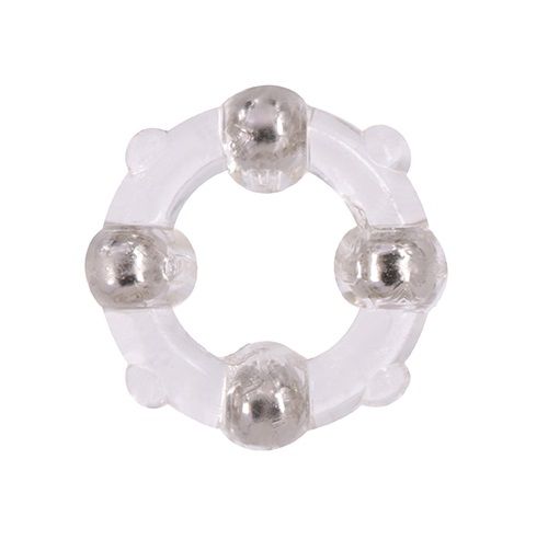 Эрекционное кольцо с 4 бусинами MENZSTUFF STUD RING CLEAR - Dream Toys - в Евпатории купить с доставкой