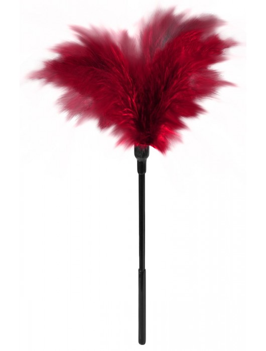 Пластиковая метелочка с красными пёрышками Small Feather Tickler - 32 см. - Blush Novelties - купить с доставкой в Евпатории