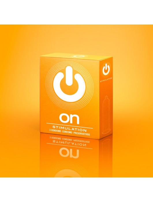 Презервативы ON) Stimulation с точками - 3 шт. - ON) - купить с доставкой в Евпатории