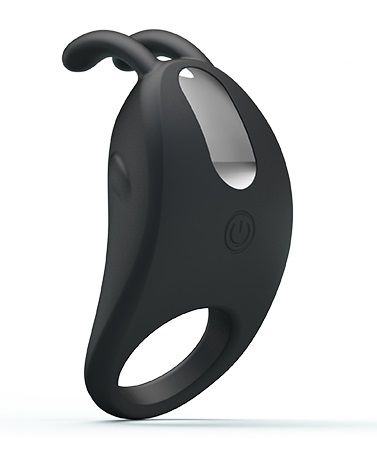 Чёрное эрекционное кольцо с вибрацией Rabbit Vibrator - Baile - в Евпатории купить с доставкой
