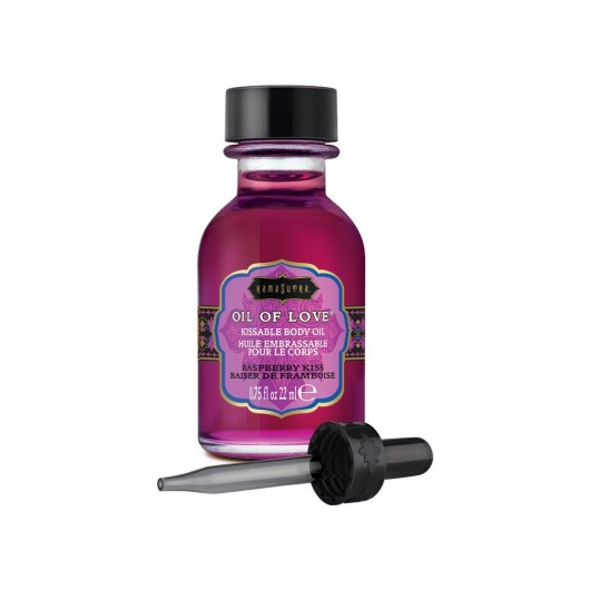 Масло для ласк с ароматом малины Oil of Love Raspberry Kiss - 22 мл. - Kama Sutra - купить с доставкой в Евпатории