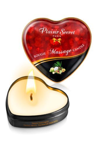 Массажная свеча с ароматом экзотических фруктов Bougie Massage Candle - 35 мл. - Plaisir Secret - купить с доставкой в Евпатории