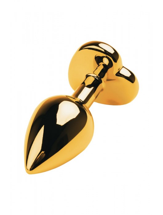 Золотистая анальная пробка с кристаллом-сердцем - 7,5 см. - ToyFa - купить с доставкой в Евпатории