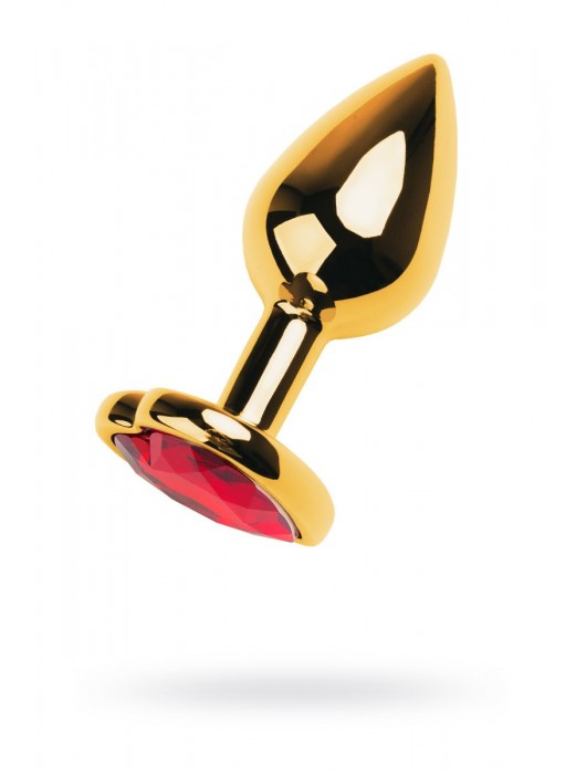Золотистая анальная пробка с кристаллом-сердцем - 7,5 см. - ToyFa - купить с доставкой в Евпатории