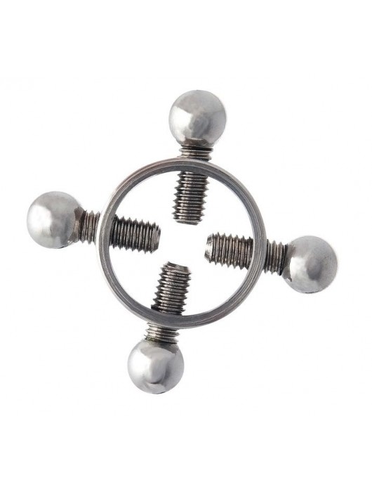 Серебристые зажимы для сосков на винтах - ToyFa - купить с доставкой в Евпатории