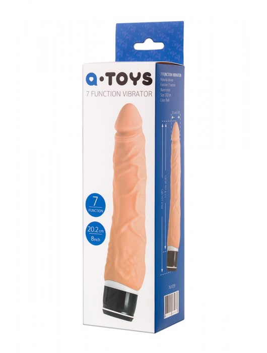 Телесный реалистичный мультискоростной вибратор A-Toys - 20,2 см. - A-toys