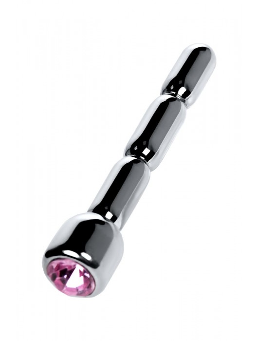 Серебристый уретральный плаг со стразом - 7 см. - ToyFa - купить с доставкой в Евпатории
