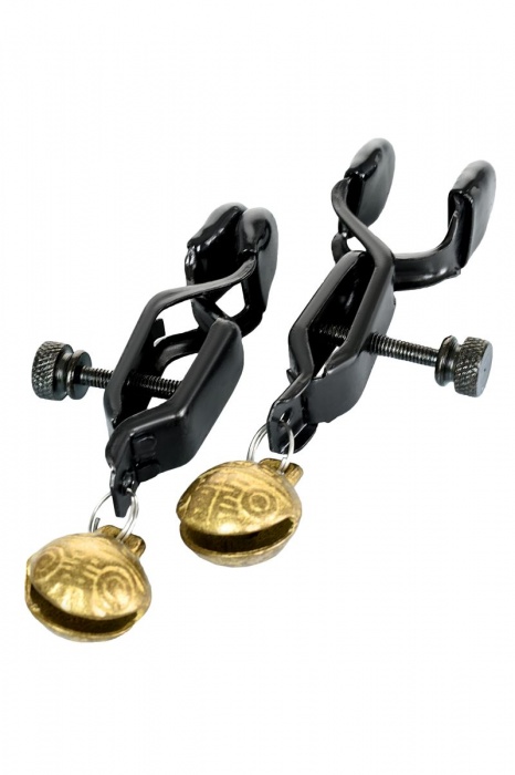 Черно-золотистые зажимы для сосков TOYFA Theatre - ToyFa - купить с доставкой в Евпатории