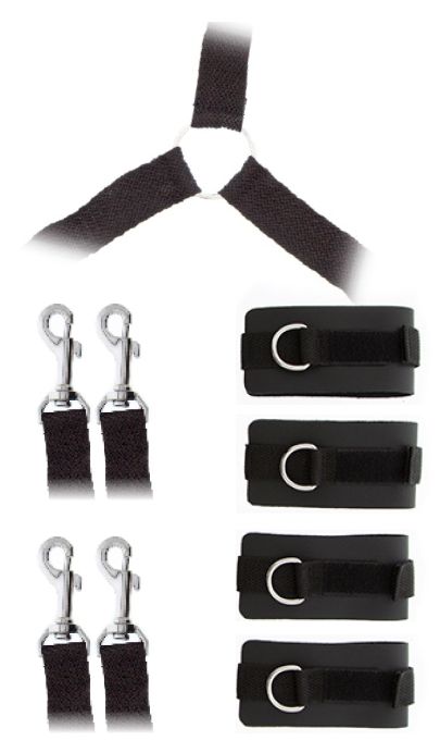 Комплект наручников и поножей LUXURIOUS BED RESTRAINT CUFF SET - Blush Novelties - купить с доставкой в Евпатории