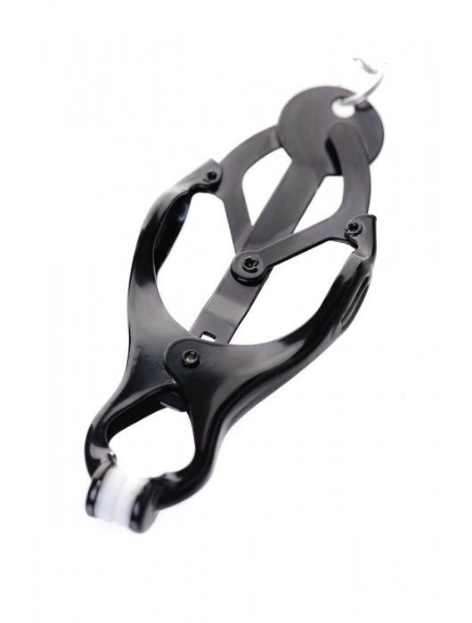 Черно-серебристые зажимы для сосков с кольцом для пениса TOYFA Metal - ToyFa - купить с доставкой в Евпатории