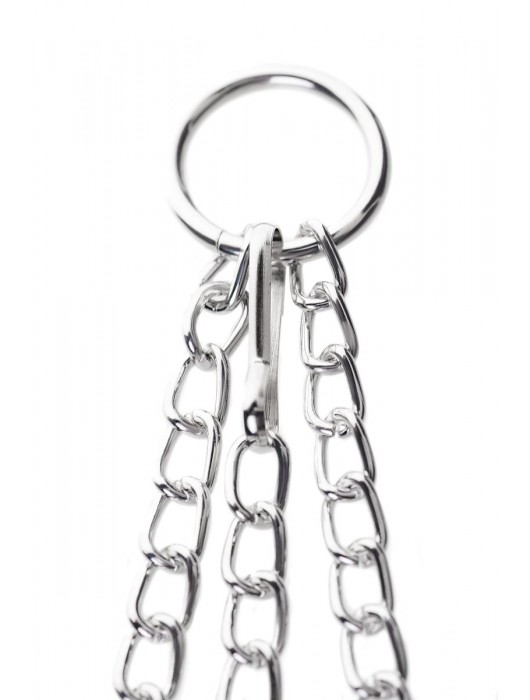 Черно-серебристые зажимы для сосков с кольцом для пениса TOYFA Metal - ToyFa - купить с доставкой в Евпатории