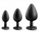 Набор черных анальных пробок с красным кристаллом-сердечком Bling Plugs Training Kit - Blush Novelties - купить с доставкой в Евпатории
