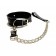 Черный ошейник с поводком из эко-кожи - БДСМ Арсенал - купить с доставкой в Евпатории Черный ошейник с поводком из эко-кожи - БДСМ Арсенал - купить с доставкой в Евпатории